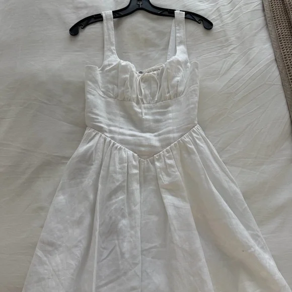 Reformation Daria White Linen Dress - Picture 2 of 4